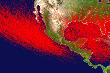 Mexican Hurrican Tracks