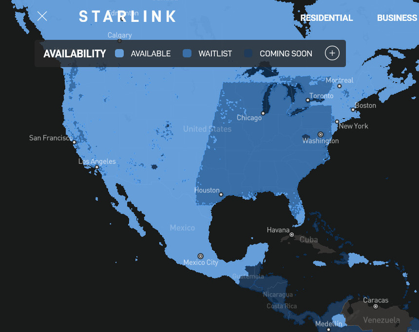 Starlink map