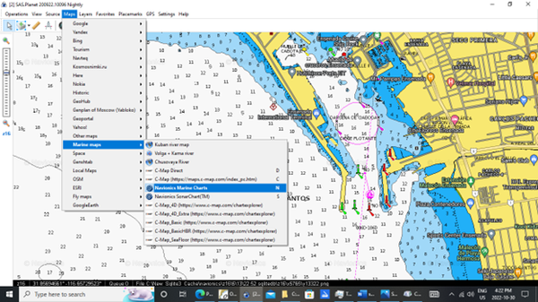 Navionics Shows it