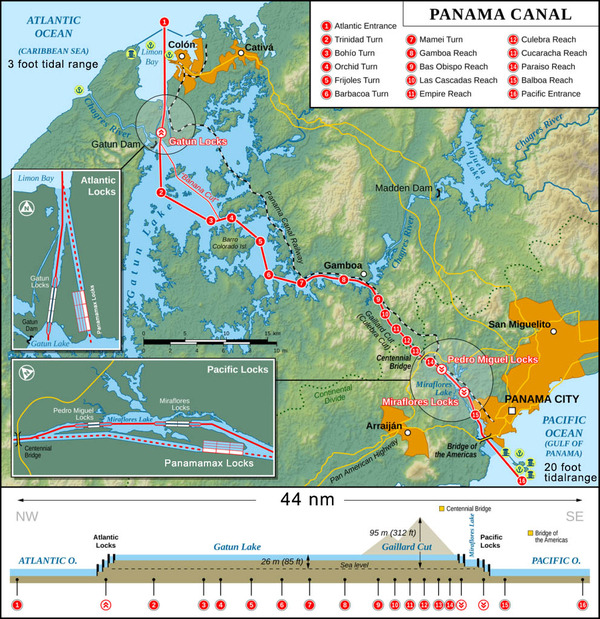 Panama Canal Map