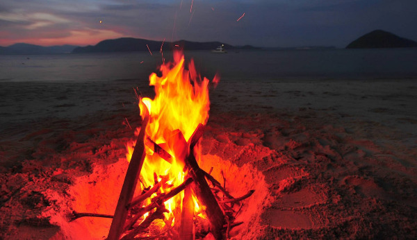 Bonfire on the beach in Tenecatita